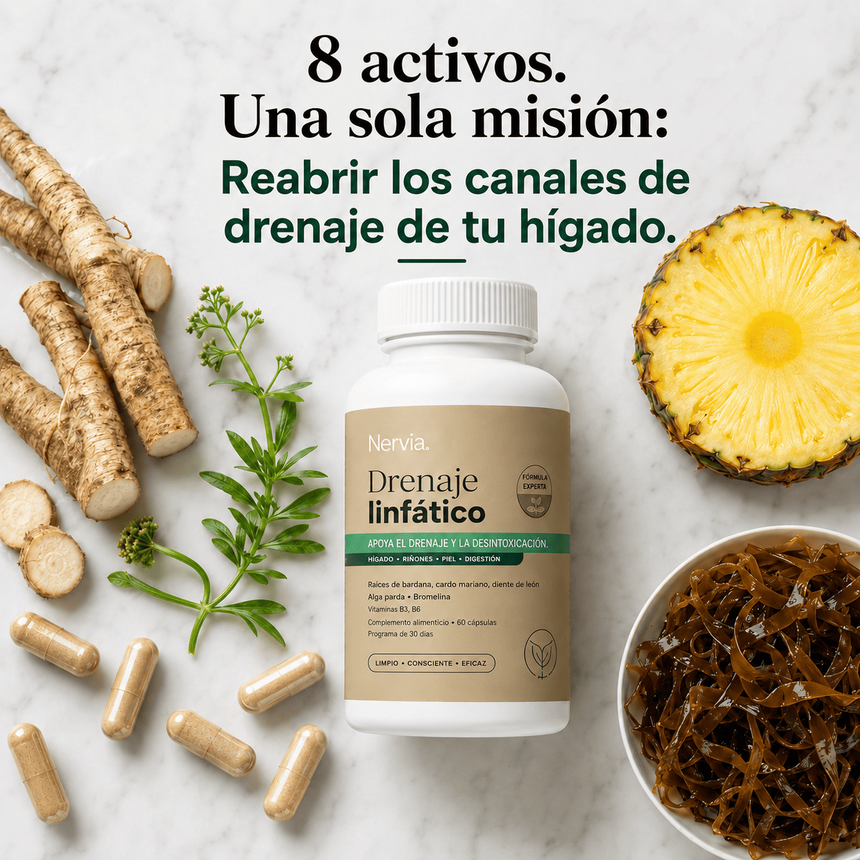 Nervia™ Drenaje Hepático — Desbloquea la red linfática de tu hígado