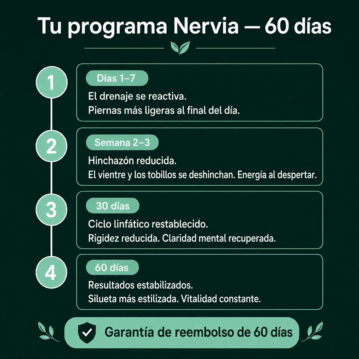 Nervia™ - Cápsulas de Drenaje Linfático - Transformación total en 60 días